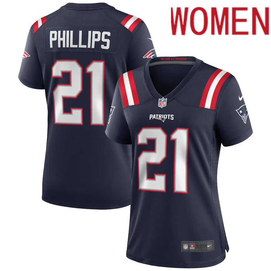 Women New England Patriots #21 Adrian Phillips Nike Navy Game NFL Jersey